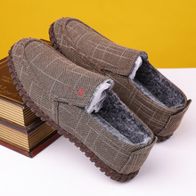 冬季男棉鞋加绒保暖牛筋底休闲鞋老北京布鞋中老年大码爸爸二棉鞋