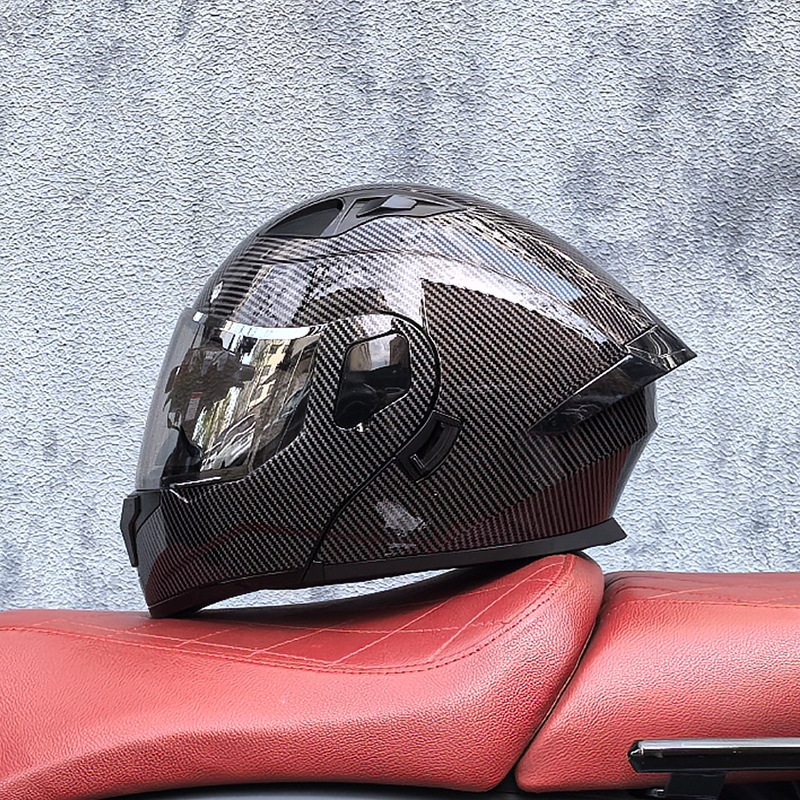Orz casco de carcasa pequeña casco de cara a cara casco de motocicleta locomotora de doble lente hombres y mujeres de cuatro estaciones casco de crucero grande