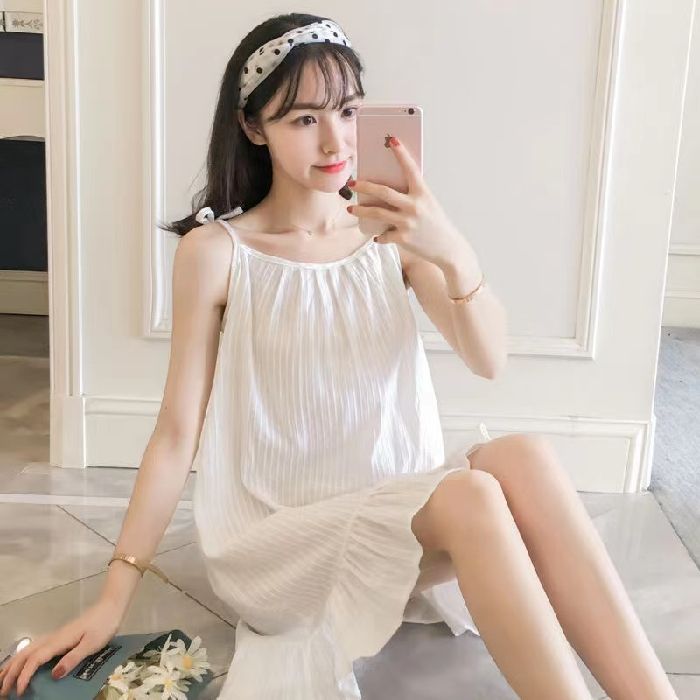 Camisón de un mono de tirantes estilo ins japonés, mujer, estudiante de longitud media de verano, niña linda, pijama dulce, servicio a domicilio