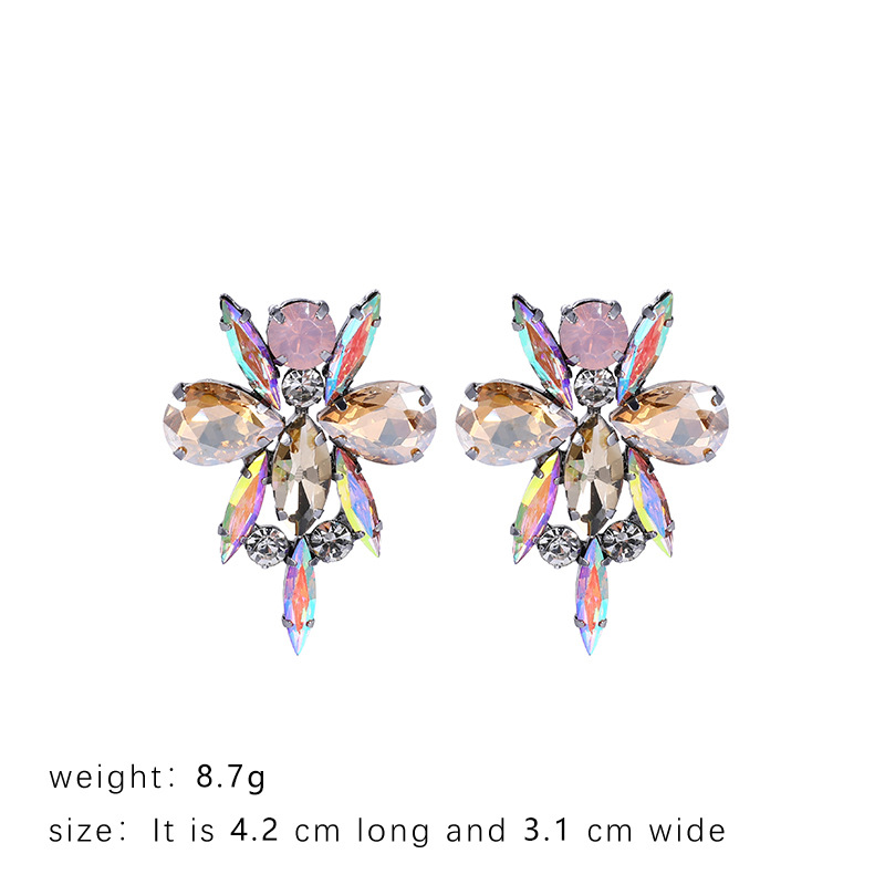 European And American Insects Colored Diamond Bee Earrings display picture 1