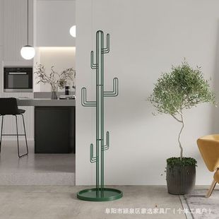 Modern Minimalist Style Designer Creative Cactus Coat Rack Floor-Standing Bedroom Clothes Rack Small Apartment Coat Rack