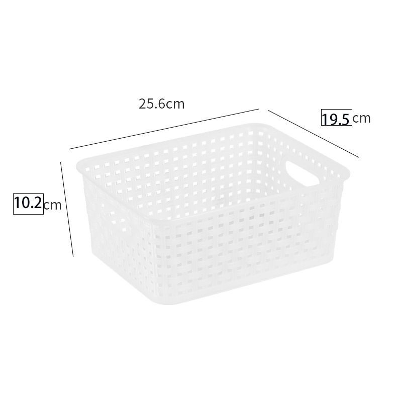 Cesta organizadora de plástico tejido hueco, estilo minimalista, ideal para almacenamiento de cocina y hogar, caja práctica multiusos