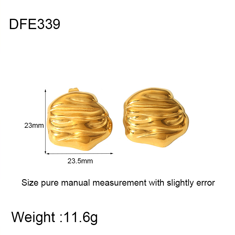 304 Stainless Steel Ear Needle Material 18K Real Gold Plated Plating Material 1 Pair Simple Style Geometric Conch Solid Color 304 Stainless Steel Ear Studs