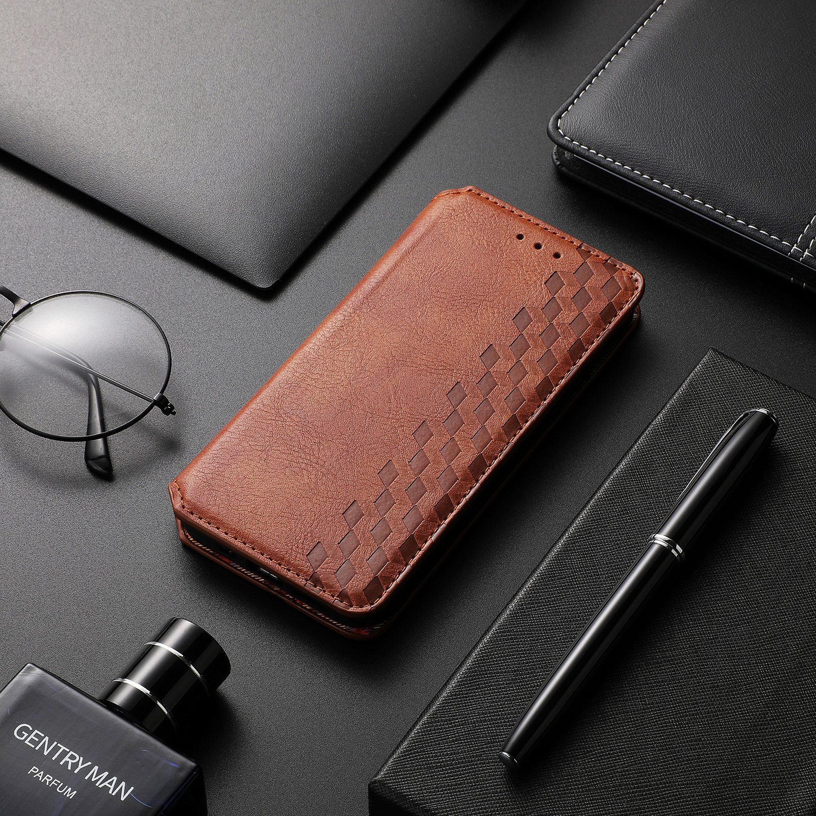Business Solid Color Tpu Pu Leather   Phone Accessories display picture 1