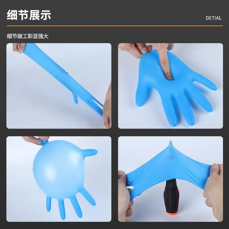 Desechables guantes de nitrilo puro grado alimenticio catering lavavajillas limpieza del hogar seguridad sanitaria a prueba de aceite ligero manicura