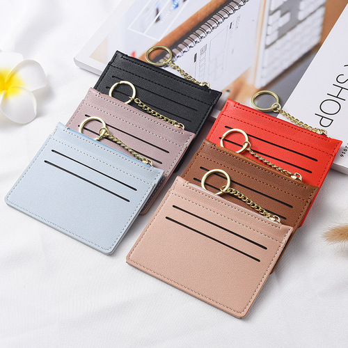 New cross-border ultra-thin card holder with zipper simple women's coin purse bank card holder change card holder
