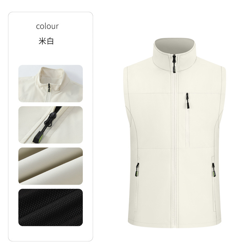 软壳冲锋衣马甲定制logo多口袋防水背心印字印图工作服加厚坎肩|undefined