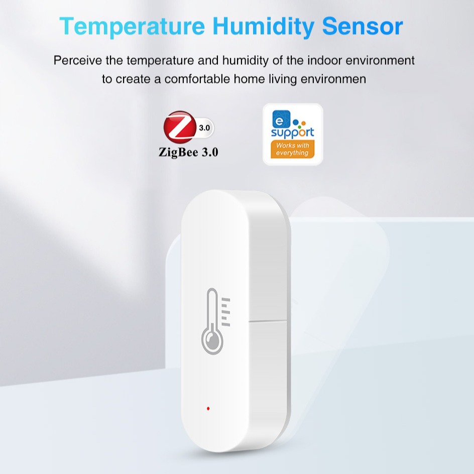 Sensor de Temperatura y Humedad Zigbee Remoto, Compatible con la Gestión de la Pantalla de Control Central, Inteligencia de la Puerta de Enlace Zigbee 3.0