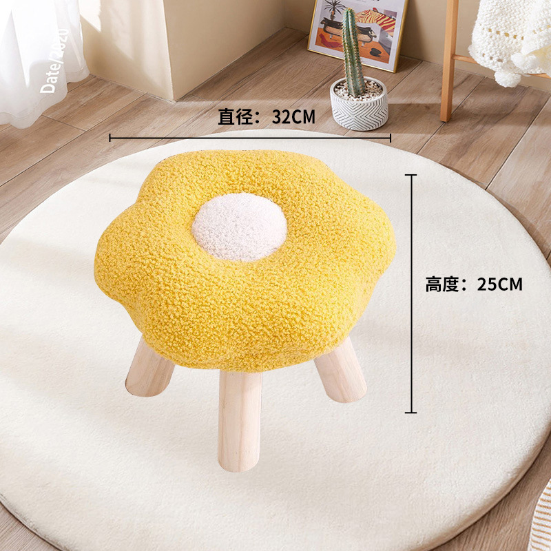 Taburete pequeño hogar para cambiar zapatos taburete creatividad taburete pequeño taburete tela taburete pequeño taburete bajo Sala de estar taburete de mesa de café taburete de madera maciza silla pequeña