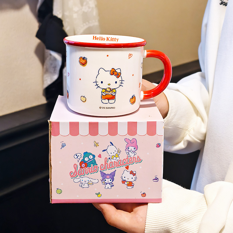 三丽鸥马克杯卡通家用陶瓷喝水杯可爱创意儿童牛奶杯学生敞口杯子