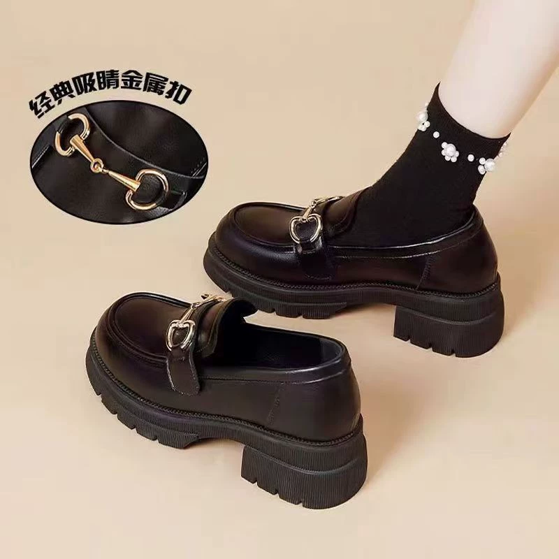 Туфли Lefu обувь женский 2024 осень-зима новая мода в английском стиле