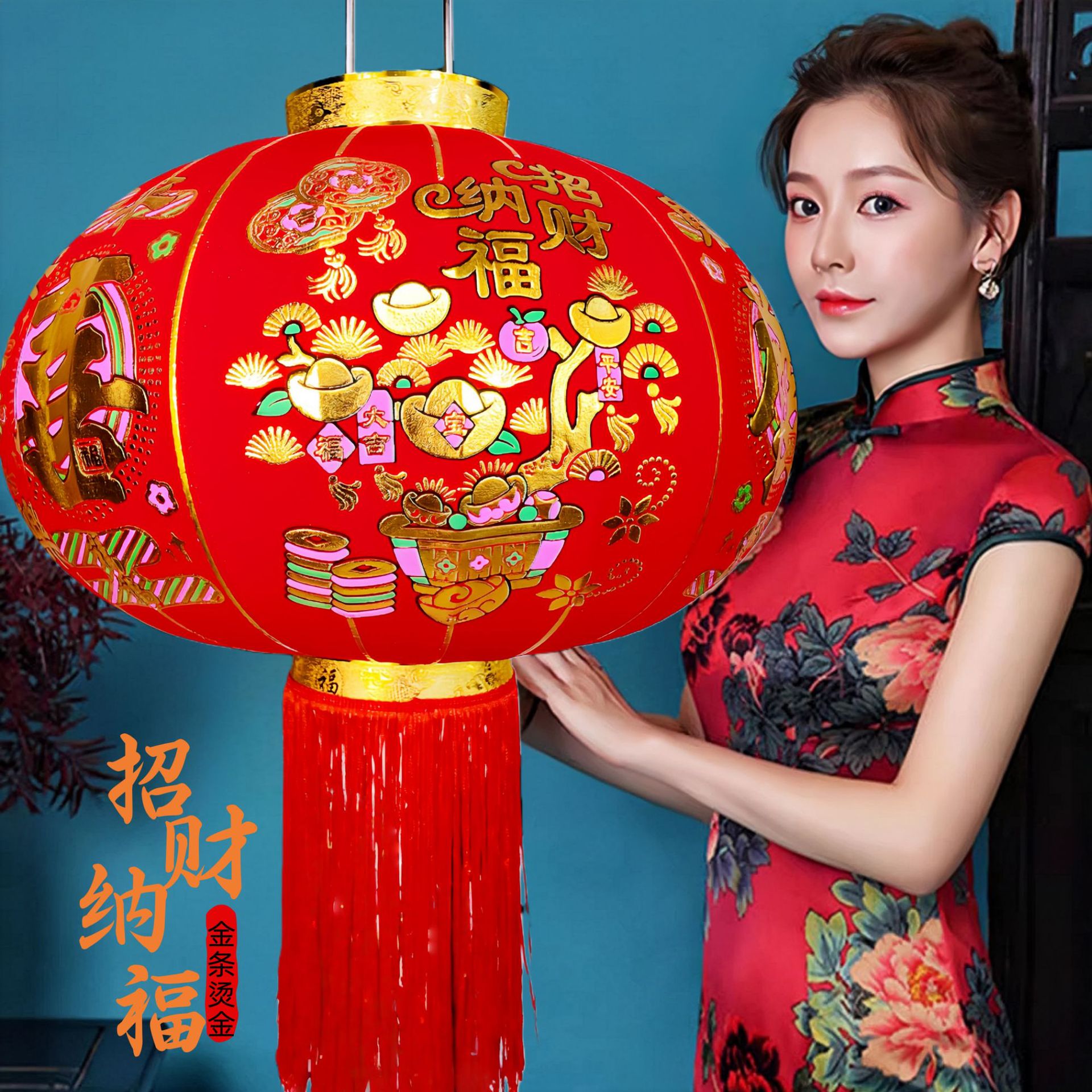 【メーカー】卸売り大紅提灯旧正月植毛提灯防水新年提灯結婚ジョーペンダント