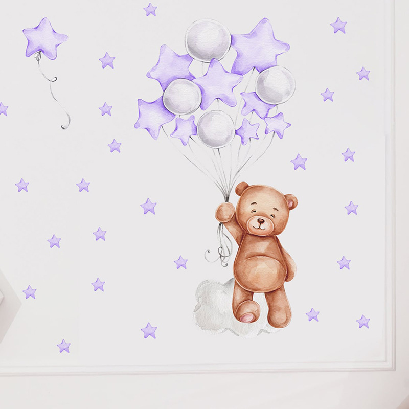 Cute Star Bear Pvc Wall Sticker Wall Art display picture 13