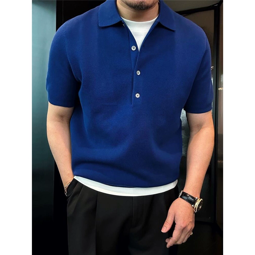 Men's soft comfortable summer clothing, summer knitted T-shirt, with short sleeve