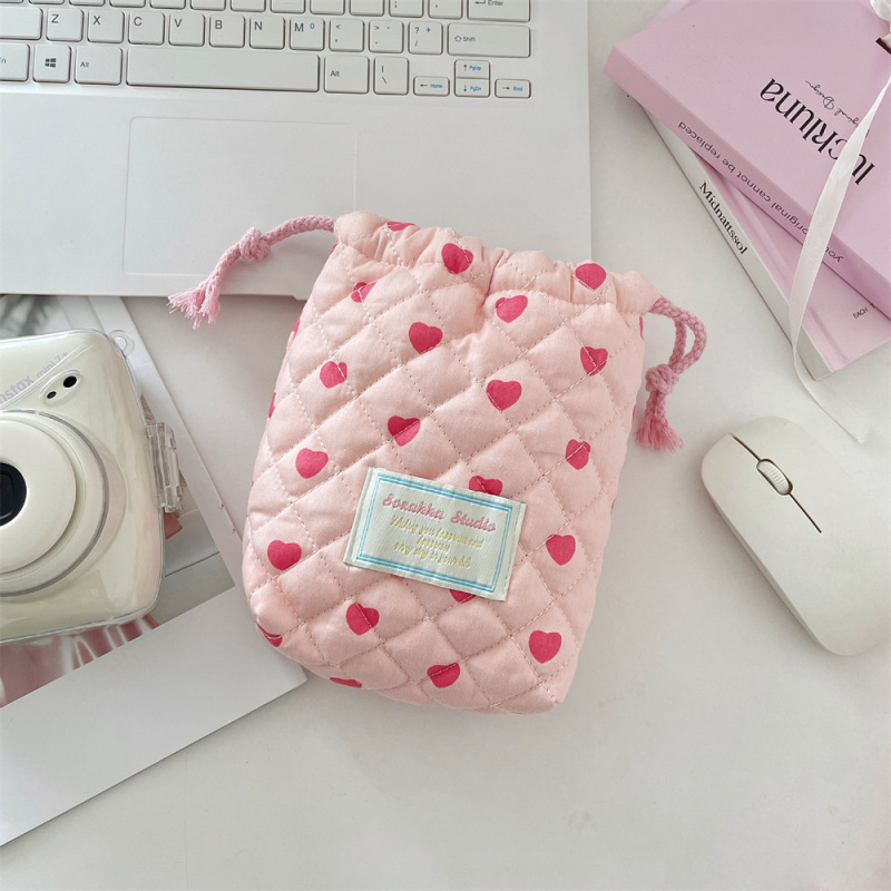 51121 ins かわいいキルティングコットンカメラ収納袋 ccd ポラロイド収納袋ソフト落下防止防塵小さなバッグ|undefined