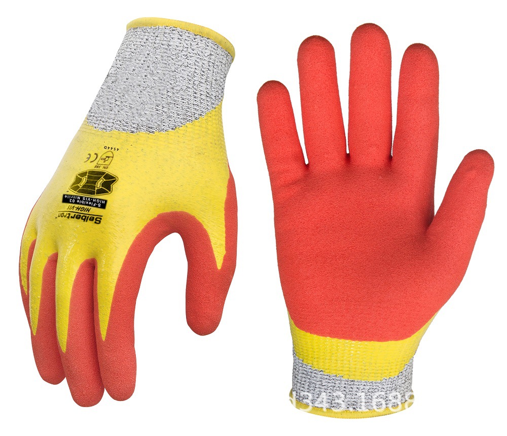 Seibertron S-Flexible 03 高可视浸胶防割防油防水安全劳保手套