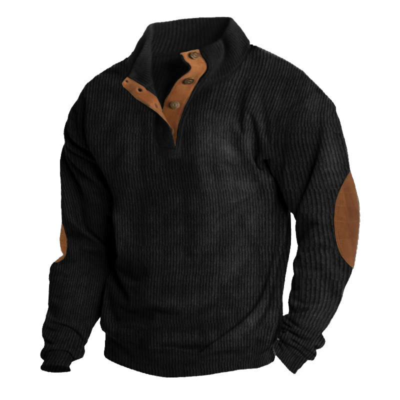 Neue meistverkaufte Herren-Outdoorjacke für Herbst und Winter, lässiger Cord-Kapuzenpullover mit Stehkragen und langen Ärmeln_voghion.com