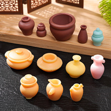 微景观摆件酒坛水缸陶瓷瓶园艺造景装饰小摆件树脂diy工艺品批发