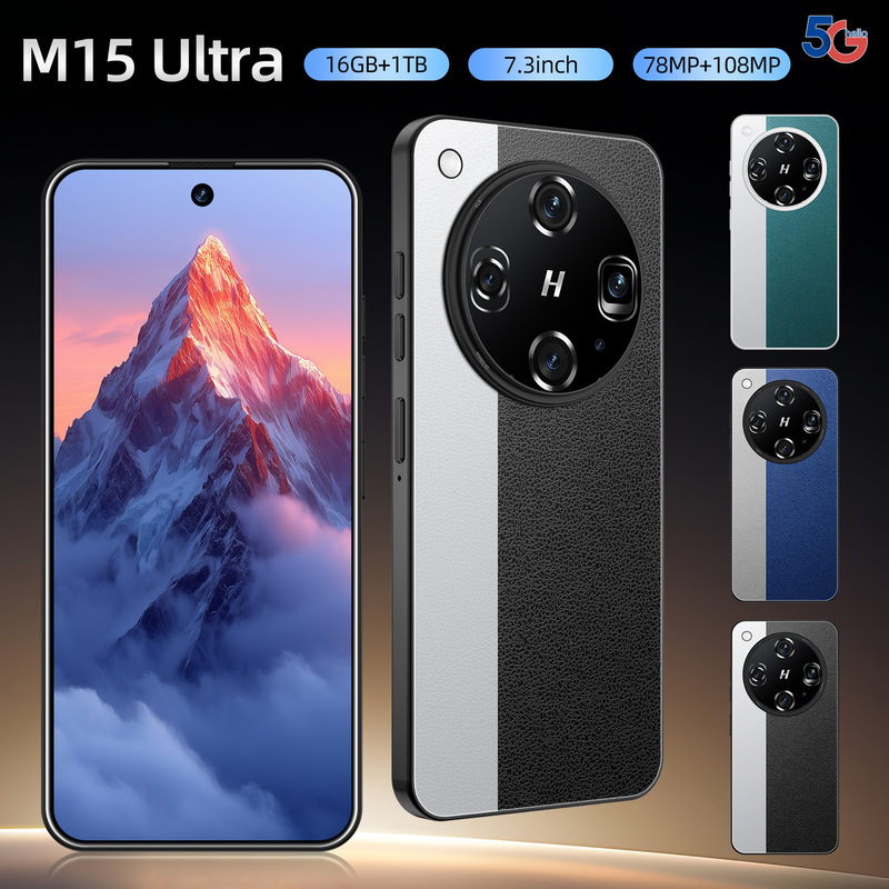 New Cross-Border Smartphone M15 Ultra True 4g High-Definition Ultra-Large Screen Eight-Core 16+1t Spot Foreign Trade Wholesale