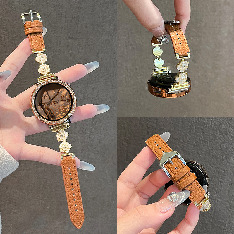 Suitable for Huawei Gt6 Watch Strap Gt5 Watch Camellia Pebbled Watch5/4Pro Watch Female Gt4 Autumn and Winter