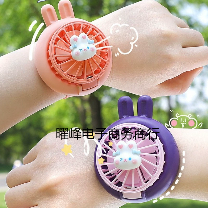 Новый студенческий уличный охлаждающий мини-портативный милый портативный вентилятор, часы, маленький вентилятор для детей