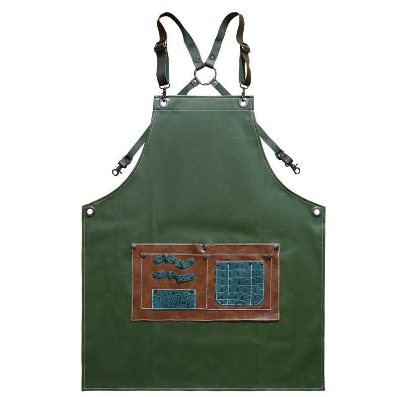 Transfronterizos pu delantal impermeable barbería técnica café florista ropa de trabajo para hombres y mujeres delantal de bolsillo grande desmontable