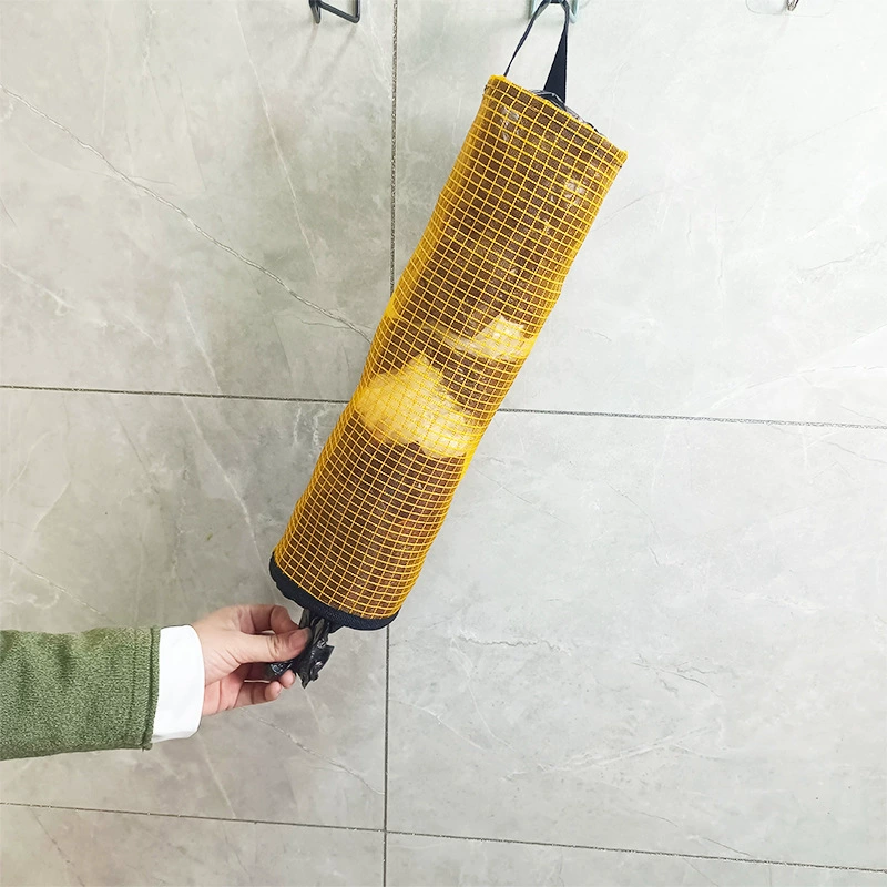 Storage system, plastic garbage bag, storage bag, shoe covers, hanging organiser
