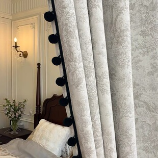 Elk French Full House Jacquard Blackout 2024 New Style Living Room Bedroom High-Level Curtain