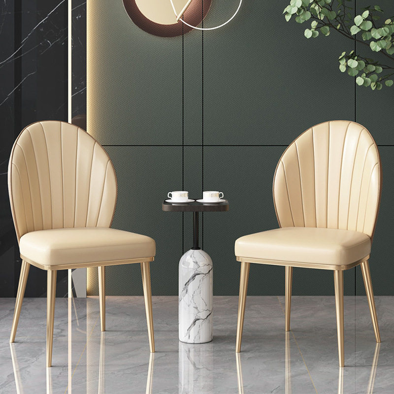 Cream Style Light Luxury Dining Chair Nordic Home Modern Simple Stainless Steel Chair Small Apartment Leisure Chair