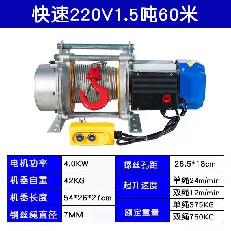 220V 1.5 toneladas 60 metros rápidos