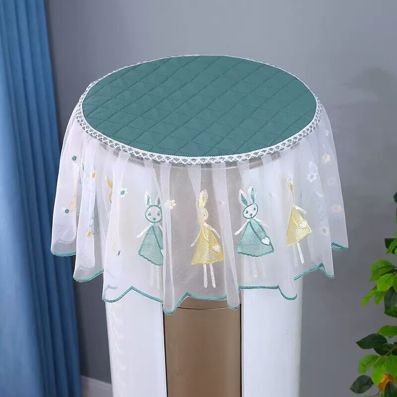 Круглый кондиционер Пылезащитный чехол Кружевная вышивка Круглый шкаф Верхняя крышка Простая пастырская гостиная Вертикальный кондиционер Пылезащитный чехол