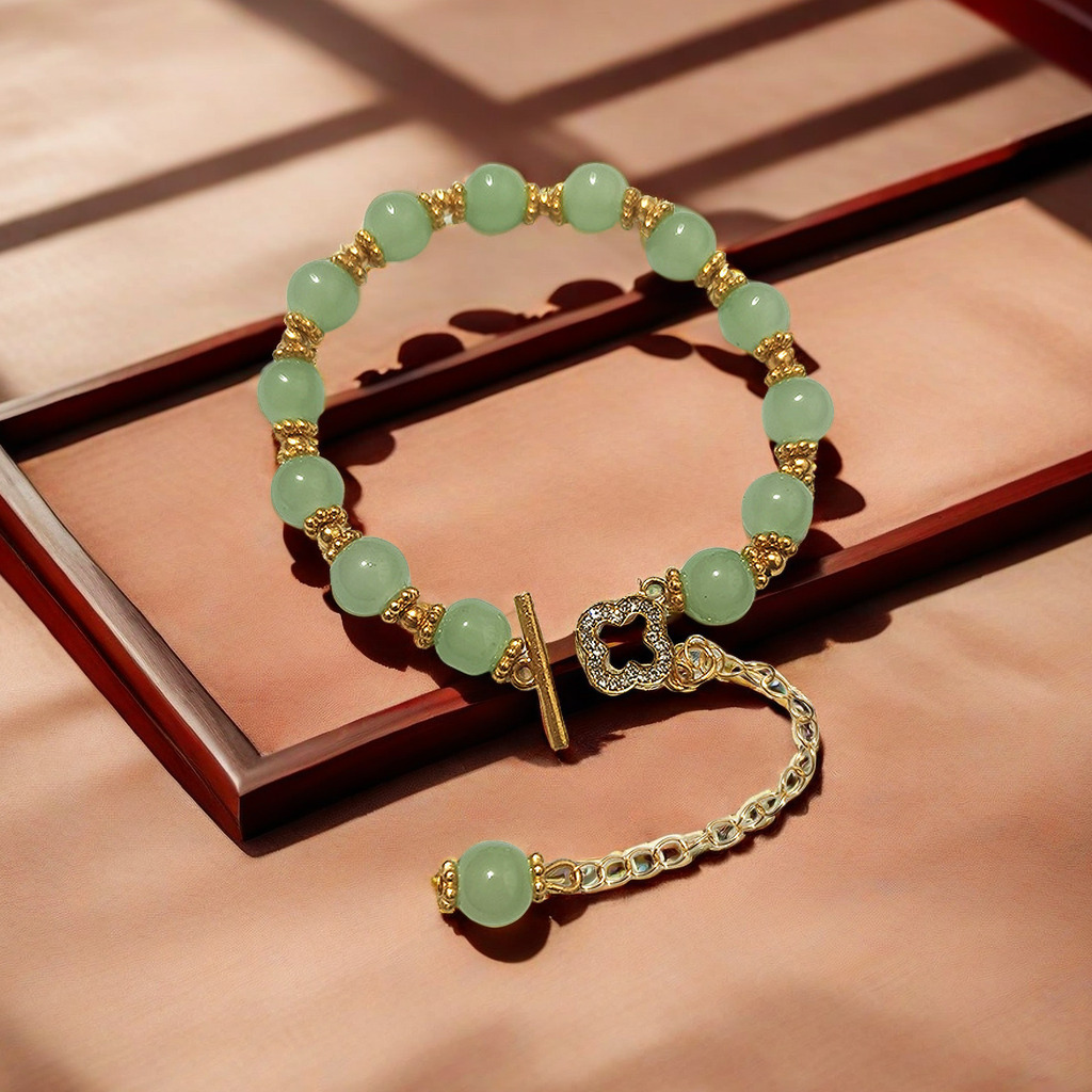 H01 네잎 클로버 사파이어 팔찌