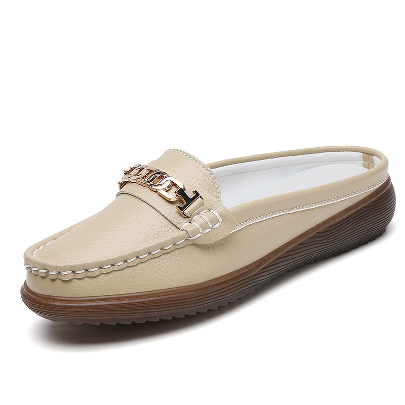 Кожаные лоферы на Slip-On для мамы – повседневная обувь в бежевом/черном/кофейном/оранжевом/индиго