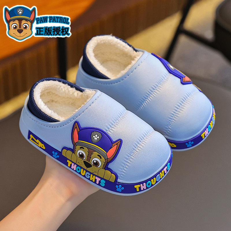 Zapatillas de algodón para niños de invierno para niños, niñas y niños, calentamiento de terciero impermeable para bebés, zapatos de talón de algodón
