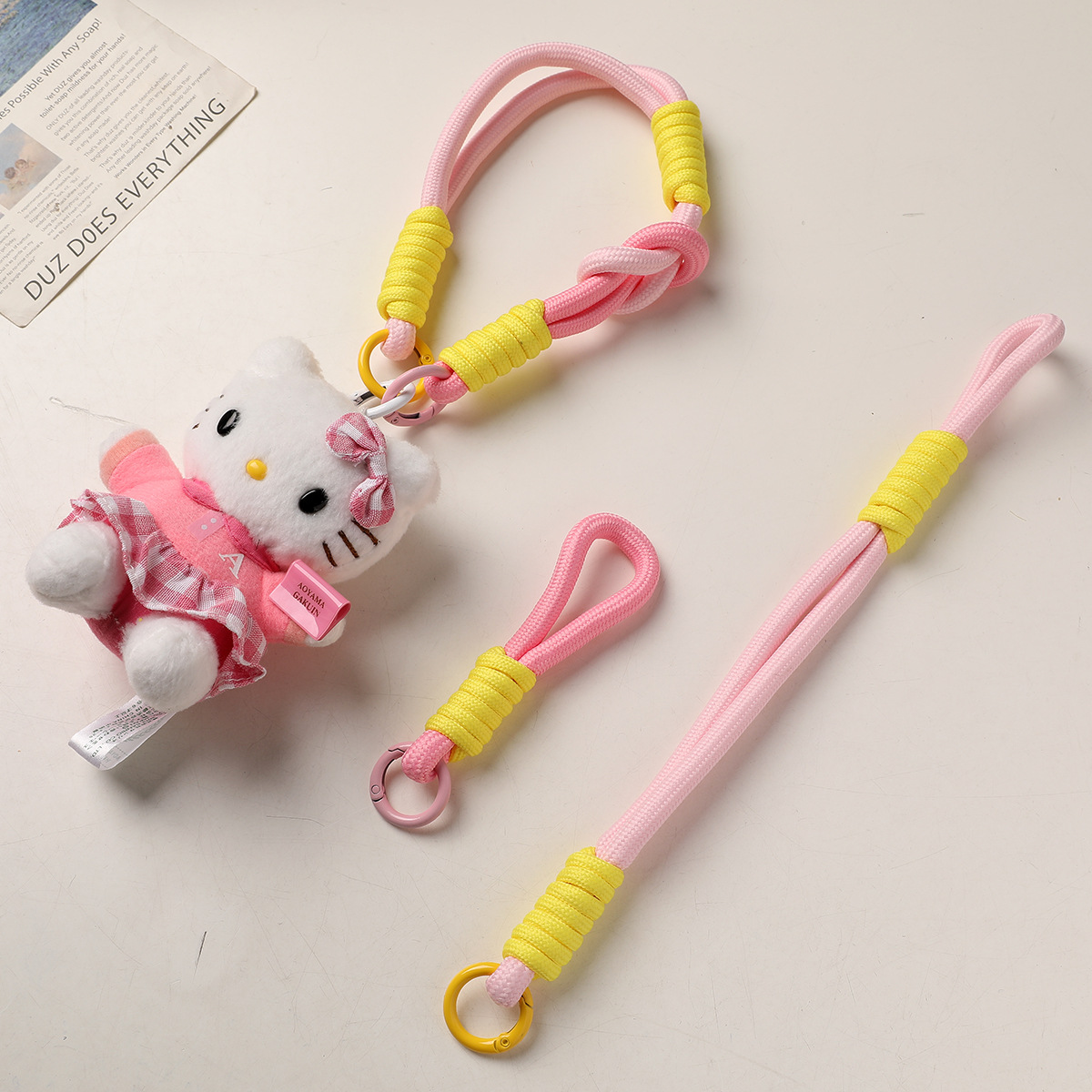 Personalidad de la cuerda de muñeca de nylon cuerdas de color cadenas de llaves de teléfonos móviles bolsas de moda accesorios de muñeca