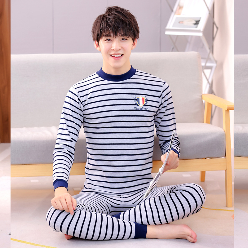 Adolescentes medio y grande ropa interior para niños traje de niños extra grande ropa de otoño pantalones largos traje suéter de algodón ropa interior larga para hombres