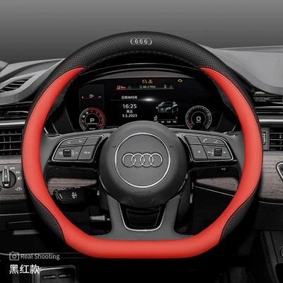 Steering wheel cover — A4L steering wheel cover new - a3-a4l-q2l-d-type-with-car-logo-black-and-red-other