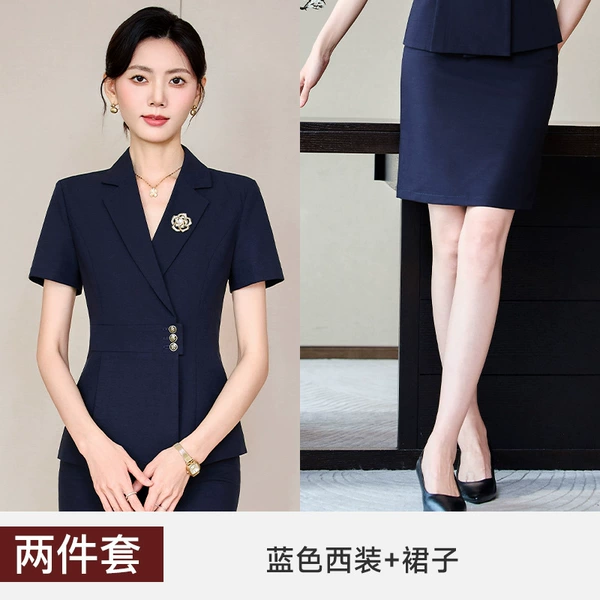Blue suit+skirt
