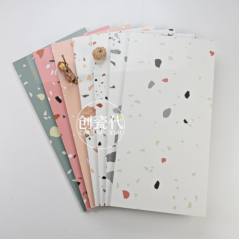 French Pastoral Style Tile Terrazzo 300X600 Wall Tile Bathroom Kitchen Restaurant Non-Slip Colorful Antique Tile