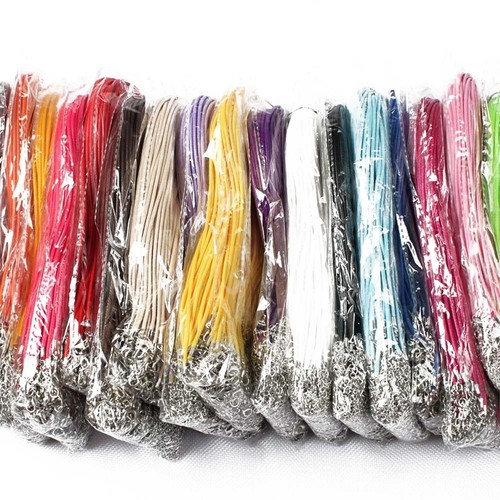 Necklace Waxed Cord Korean Waxed Cord Necklace Cord Lobster Claw Black Thread Leather Cord Pendant Cord Handmade DIY Accessory