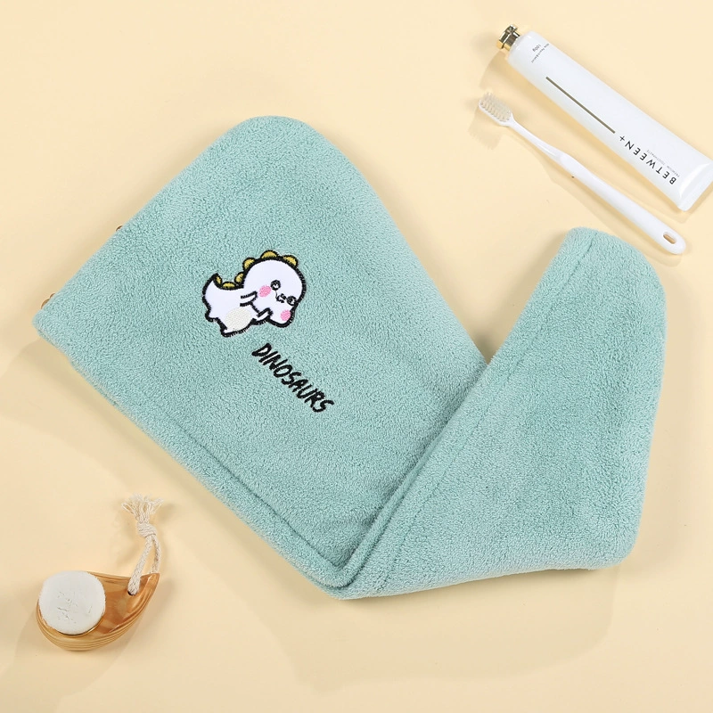Coral velvet hair towel, soft dry shower cap, scarf, wholesale, increased thickness, internet celebrity, with embroidery