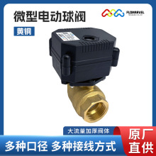 FLOMARVEL微型電動水閥球閥12V黃銅二通不帶手動功能