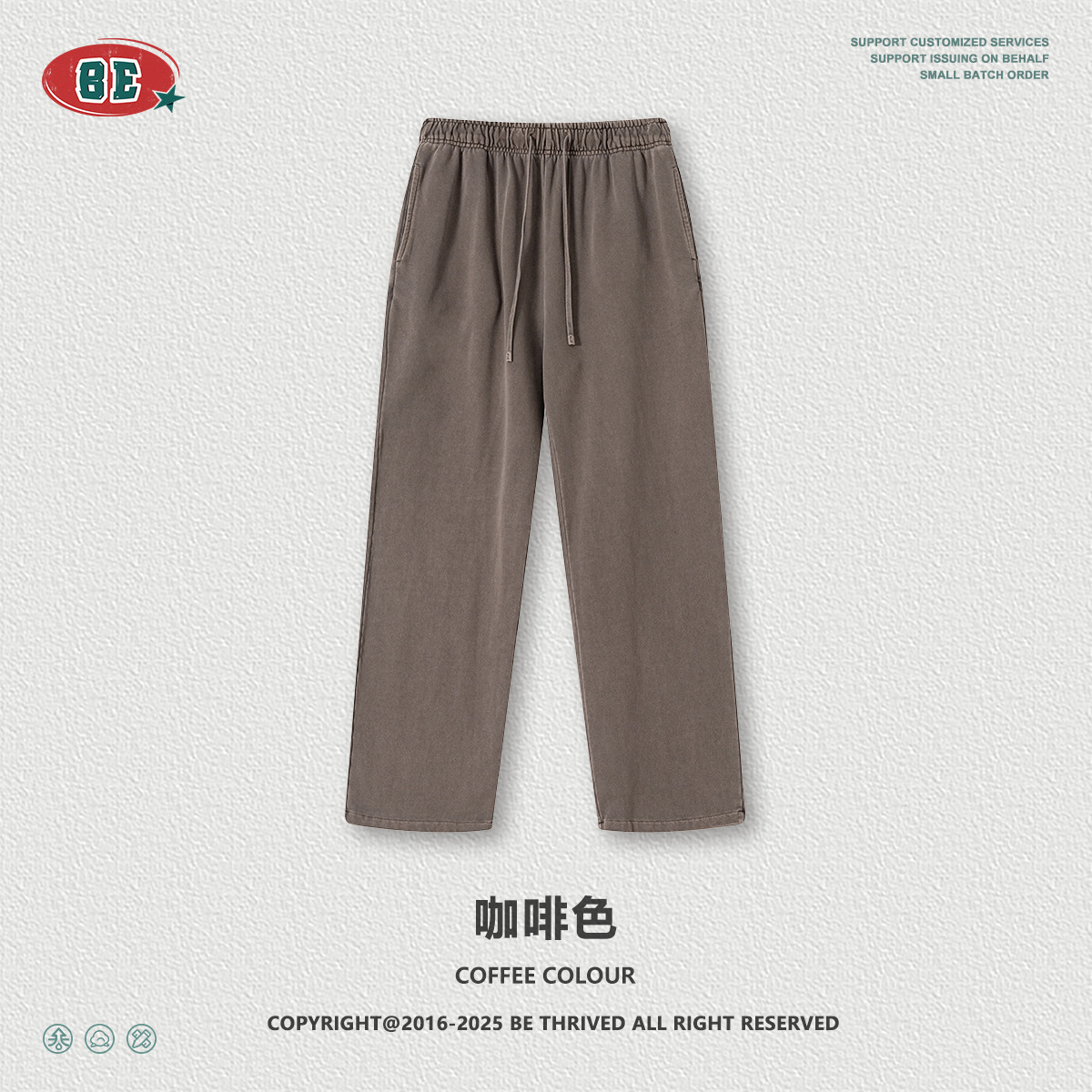 Be Hombres| 2025 otoño retro callejera pesada 480g hacer vieja camiseta azul pantalones casuales de moda masculina