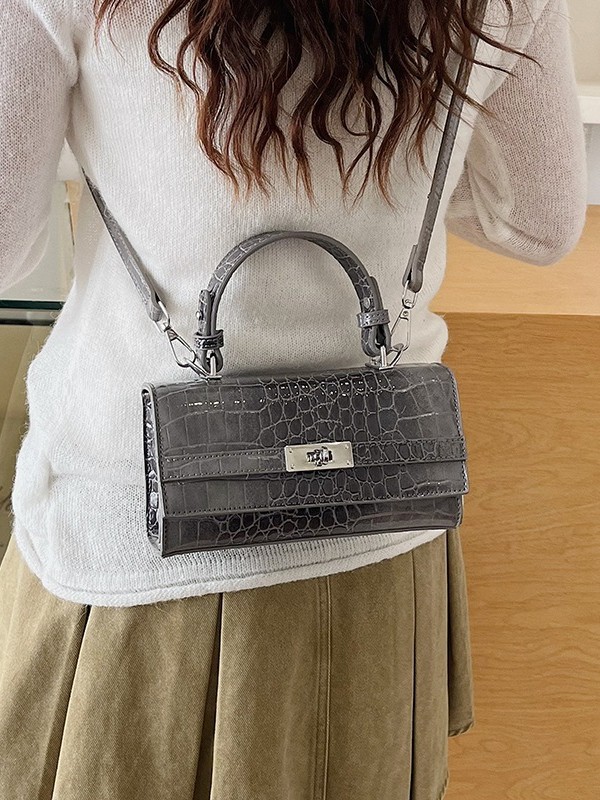 Texturas de alta calidad de moda de cocodrilo Kelly bolso de mano pequeño bolso cuadrado para mujeres nuevas ventas calientes de moda de lujo ligero mochila