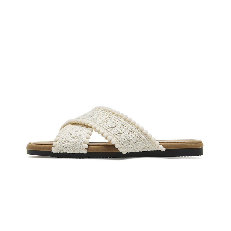 Pantuflas Planas Augu Shiden para Mujer, Estilo Primavera 2026, Estilo Hada Francesa, Pantuflas Frescas Perfectas para Combinar con Vestidos