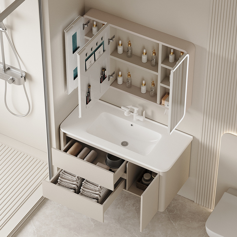 armario de baño de panal de aluminio arco anti-colisión lavabo armario combinado lavabo armario de baño lavabo cerámico lavabo image 3