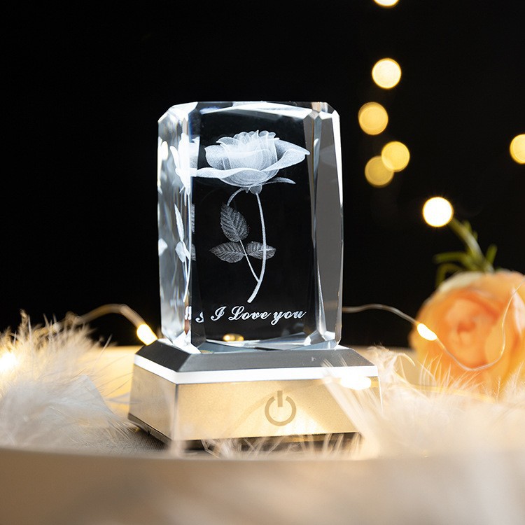 Nuevo cristal 3D 558 cubo 80 bola de cristal de detección táctil colorido Luz Blanca Seis métodos de flash de doble capa de soporte de la lámpara cuadrada