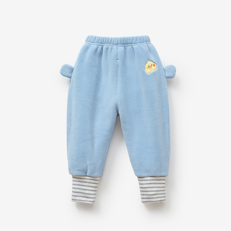 Pantalones para niños Primavera, otoño e invierno Bebé forrado de lana cálido niños y niñas Ropa exterior para niños otoño PP Pantalones Bebé Butt Pantalones
