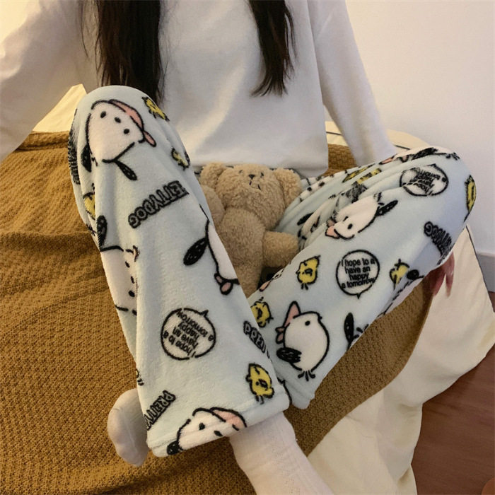 Pantalones de dormir de franela para perros Blue Pacha