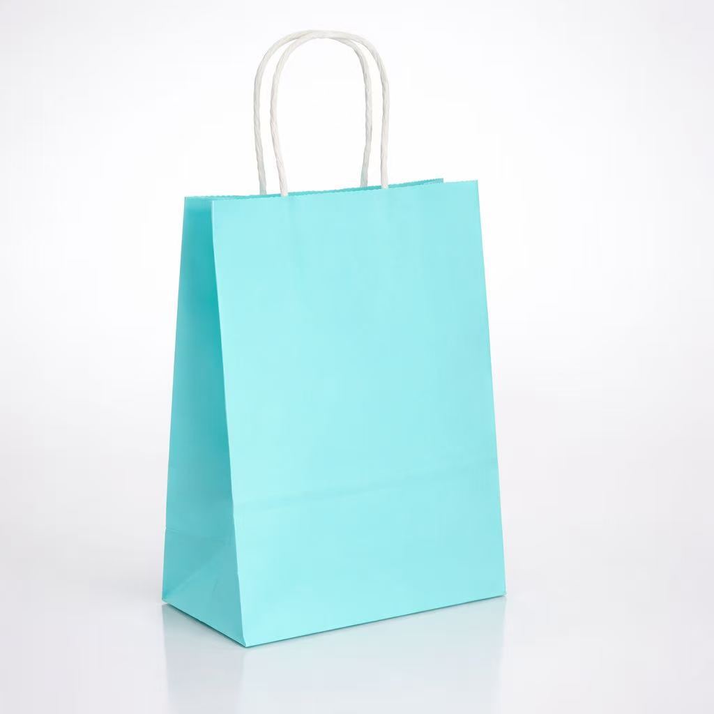 Bolsa de papel kraft bolso de regalo al por mayor embalaje leche té catering para hornear para llevar bolsa de embalaje en stock impresión LOGO